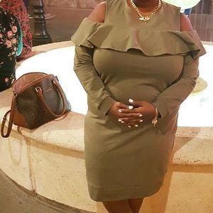 Torrid Ruffled Olive Green Dress